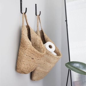 Wholesale Boho Wall Decoration Handwoven Natural Seagrass Eco Friendly Customized Color Hanging Basket <b>Storage</b> Direct Vietnam - Product Image 5