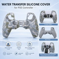 Coque de protection en silicone à transfert d'eau pour manette PS5 DualSense, avec grip antidérapant clouté pour PS5 – Vente chaude