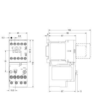 Contacteurs industriels à bobine, bornes de contacteurs, bloc de contact de commande 3MT8006-1AB01 - Product Image 2