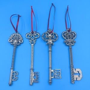 Christmas Tree Ornament Key Silver Plated Hanging Decor 15cm DIY Decoration - Product Image 3