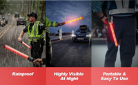 Bastón de Seguridad Vial con Luz LED Intermitente, Baliza de Señalización, Lámpara Estroboscópica de Advertencia Nocturna, Bastón de Emergencia Manual Intermitente