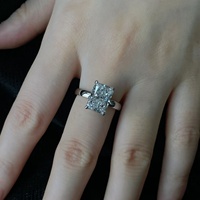 Bague en or 18 carats plaqué or avec diamant de laboratoire IGI, sertie de griffes, pour fiançailles, mariage, tendance, cadeau de fête, bijoux fins