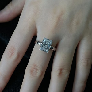 18K Gold Plated IGI Lab Grown Diamond <b>Ring</b> Prong Setting Engagement Wedding Trendy Party Gift Fine Jewelry - Product Image 3