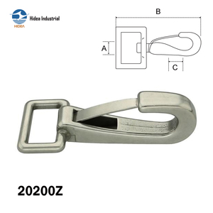 Mousqueton P14 en alliage de zinc moulé sous pression avec déclencheur à boulon et anneau pivotant ou fixe, en acier inoxydable nickelé pour laisse de chien - Product Image 1