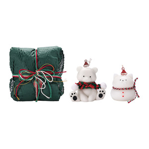 Cute Christmas Panda & Cat Shaped Scented Candle <b>Ornament</b> New Year Gift Souvenir Wholesale Fragrance Decor For Girlfriend - Product Image 1