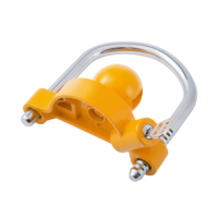 Loquet de sécurité en U jaune en plastique et métal pour porte d'armoire d'équipement
