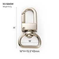 Mousqueton pivotant en métal doré de 16 mm en alliage de zinc pour accessoires de sac à dos et de sac