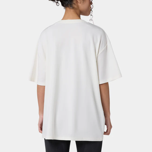 Custom Logo Women Comfortable Ribbed Neckline Dropped Shoulders <strong>Longline</strong> Length Casual <strong>Tops</strong> Solid Crew Neck Short <strong>Sleeve</strong> T-Shirt - Product Image 2