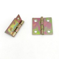 Charnière miniature en fer galvanisé couleur, 25*25*0.8mm, 4 trous, pour boîtes cadeaux et emballages, accessoires de quincaillerie, vente en gros