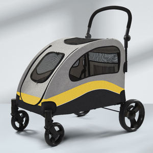 Luxury 4-Wheel Pet Stroller Detachable <b>Cage</b> Easy One-Hand Fold Lightweight Travel Carrier Transparent Fabric Fashion for Dogs - Product Image 5