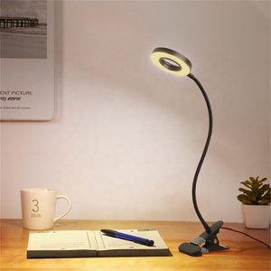 360-Grad-Drehung Schwanenhals-Klemmleuchte für Schreibtisch 3 Farbmodi 10 Helligkeitsstufen Einstellbare LED-Nachttischlampe - Product Image 3