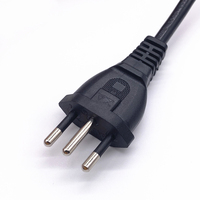 Cordon d'alimentation brésilien 12A 250V 3 broches avec prise BR IEC C13/C7/C5 certifié Inmetro, longueur personnalisable, 100% cuivre + PVC