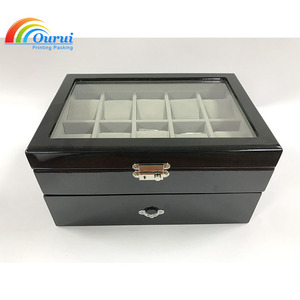 Factory Direct Double-layer 20-slot <b>watch</b> <b>case</b> Wooden <b>Watch</b> Box Luxury <b>Watch</b> Organizer Brand <b>Watch</b> Box Custom Logo Available - Product Image 6
