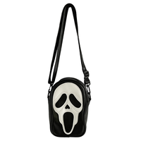 Sac bandoulière unisexe style coréen tendance fantaisie fantôme crâne dessin animé en PU, pochette téléphone, mini sac à main
