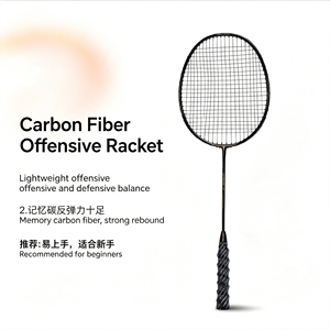 Raquette de badminton légère, raquette en graphite carbone 4U avec grip, raquette professionnelle pré-cordée pour hommes, femmes, débutants - Product Image 2