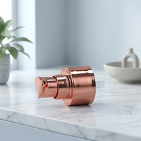 Buse de pulvérisation fine pour parfum, plaquée or rose brillant, 24 mm, avec demi-couvercle transparent