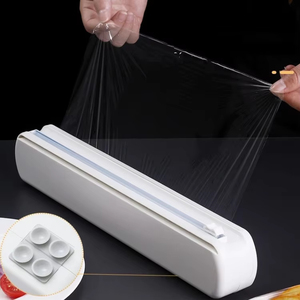 Wholesale <b>Kitchen</b> Plastic Wrap Cutter Box Tin <b>Foil</b> Large Roll Tight Film Two-way Sliding Knife Magnetic Refrigerator Countertop - Product Image 5