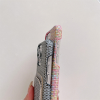 Coque de téléphone à texture tissée avec emplacement pour une seule carte pour iPhone 18 Pro Max 17 16 15 14 13, fine, antichoc, protection arrière