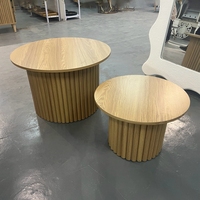 Vente en gros de table en chêne de loisir moderne Ensemble table basse ronde en bois pour salon
