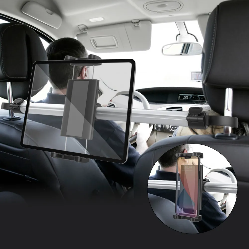 Soporte universale per celular 360 gradi ruota regolazione supporto per Tablet per auto poggiatesta per auto supporto per Tablet supporto per telefono per iPad