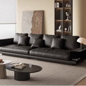 Canapé en cuir véritable de luxe, canapé italien, ensemble de canapés, canapé deux places pour salon - Product Image 3