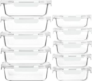 High 2-Compartment Silicone Lunch Box Clear Glass <b>Bowl</b> <b>Microwave</b> Safe Kitchen Food Fresh Keeping High Logo - Product Image 1
