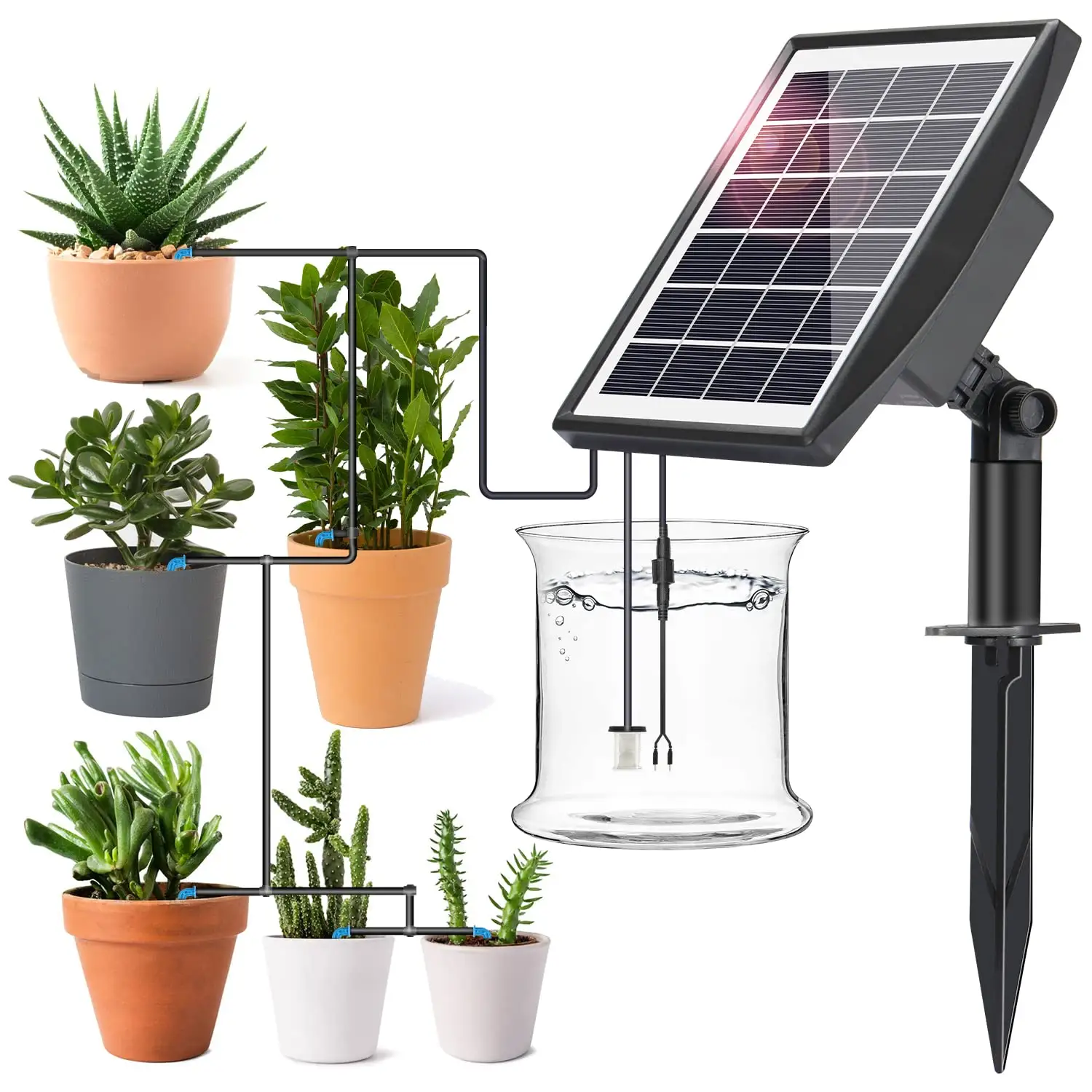 Solar Bewässerungs system Kit Bewässerungs system Kit Solar Intelligent Smart für Pflanzen auf dem Balkon, im Pflanzen bett