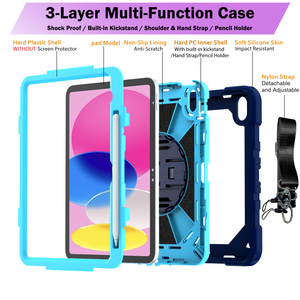 เคสแท็บเล็ตแบบมีขาตั้งสำหรับ iPad Air 4 5 6 ขนาด 10.9 นิ้ว, เคสกันกระแทกพร้อมที่เก็บปากกาในตัวและสายคล้องมือ - Product Image 2