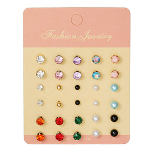 Ensemble de boucles d'oreilles fantaisie en alliage de zinc, style carte postale, accessoires coréens pour femmes - Product Image 5