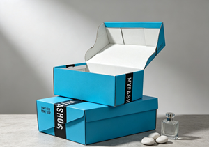 Boîte à chaussures en carton ondulé écologique et recyclable, design découpé, fermeture magnétique, impression quadricolore, extérieur blanc, doublure intérieure UV - Product Image 4