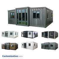 Maison de conteneur d'expédition préfabriquée de luxe de 20 pieds Maisons fabriquées de bureau de guérite extensible mobile de haute qualité