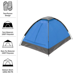 Tente de camping portable et légère pour 2 personnes, résistante aux intempéries, imperméable, pour la randonnée en plein air, la plage, la pêche - Product Image 3