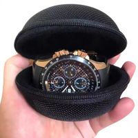 Étui de montre en cuir de voyage personnalisé, en fibre de carbone rigide, étui de montre rigide en EVA, sac de transport portable, intérieur en velours pour le rangement des montres