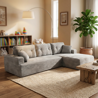 Canapé modulaire sectionnel moderne 30D en éponge haute densité compressée sous vide, de forme carrée, trois places, pour appartement et salon de loisirs