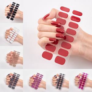 <span class=keywords><strong>Ongles</strong></span> à pression de couleur unie, enveloppes imperméables pour <span class=keywords><strong>ongles</strong></span> avec vernis en gel, embouts auto-adhésifs pré-collés à couverture complète, 22 pièces - Product Image 1