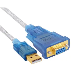 微型USB 2.0至DB9串行端口1.8米即插即用24k镀金1Mbps USB2.0至RS232 DB9笔记本电脑平板电缆