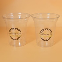 Gobelets en plastique transparent PET imprimés avec logo personnalisé, 12/14/16/18/20/24 oz, pour milkshake, smoothie, café glacé
