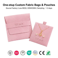 Sacs à bijoux en velours microfibre rose écologique, enveloppes avec cordon de serrage, emballage de luxe, pochette à bijoux en microfibre