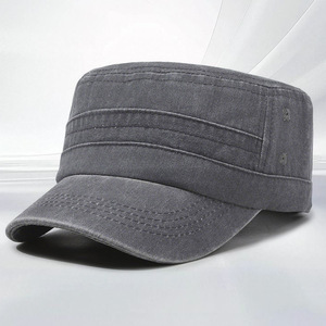 <b>Flat</b> Cap Gray Solid Color Breathable Foldable Unisex Sun <b>Hat</b> For Outdoor Spring Summer - Product Image 1