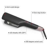 Logo personnalisé pince à cheveux professionnelle 2 barils avec LED chaleur rapide fonction de soin des cheveux ionique négatif fers à friser multi-styler