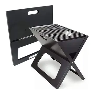 Manufacturer Custom Stainless Steel Notebook BBQ Grill Instant Foldable Portable Outdoor Charcoal Barbecue Grills