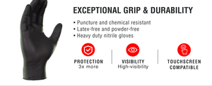 100 boîtes de gants en nitrile noirs jetables en gros, sans poudre, antidérapants, <span class=keywords><strong>pour</strong></span> la manipulation des aliments et les tatouages - Product Image 6