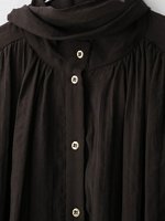 Chemisier polyvalent pour femme avec écharpe intégrée, couleur unie, collection automne 2026, style vintage décontracté, fabrication OEM et ODM en Chine