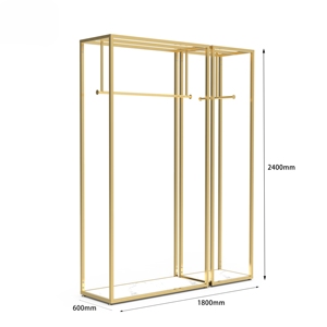 Tùy chỉnh quần áo hiển thị giá sàn đứng vàng hiển thị giá váy Giày T-Shirt quần áo kệ cho các cửa hàng bán lẻ - Product Image 4