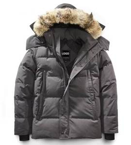 Giacca Invernale di Lusso Personalizzata di Alta Qualità XX con Cappuccio in Pelliccia di Lupo, <span class=keywords><strong>Piumino</strong></span> Canadese da Uomo con Sacchetto Antipolvere - Product Image 1