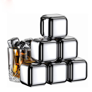 metal ice cubes reusable chilling rocks food grade refrigerated