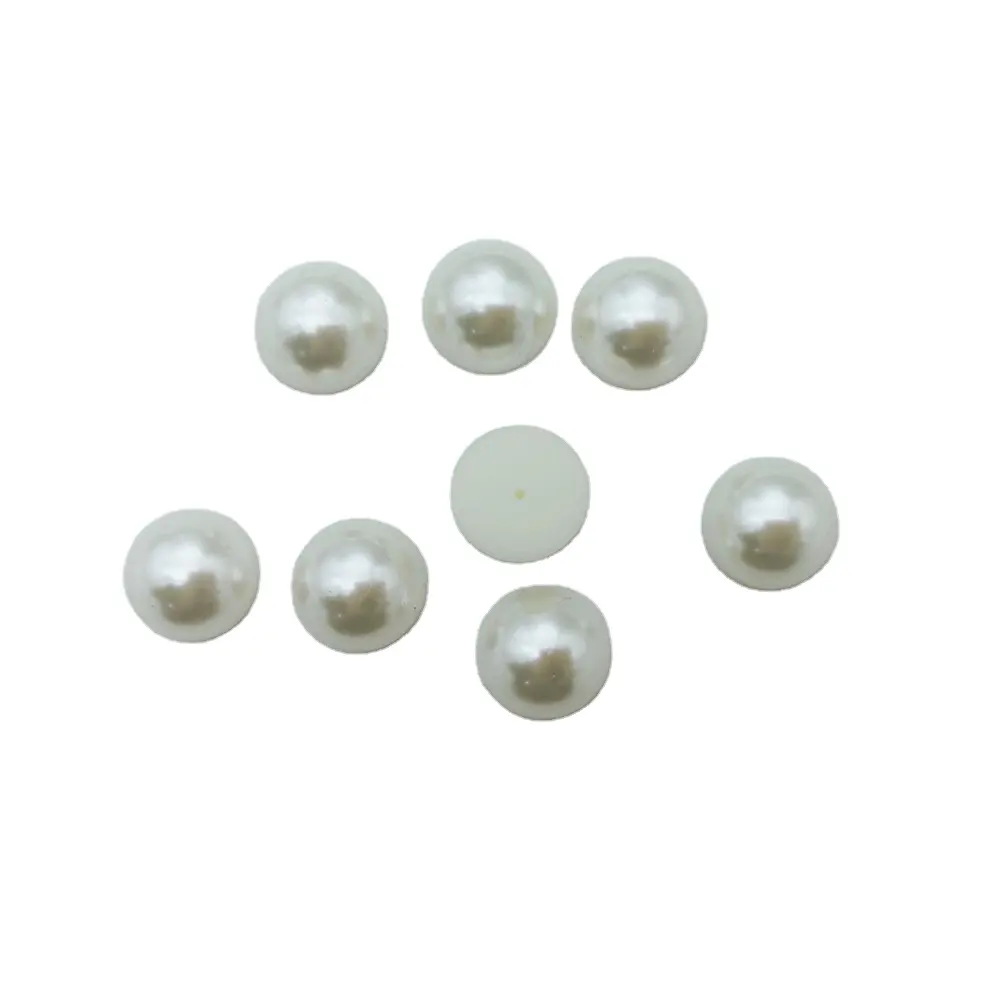 500 unids/bolsa Beige mitad plana redonda perlas de 18MM ABS de perlas de moda de la joyería de DIY teléfono decoración hacer