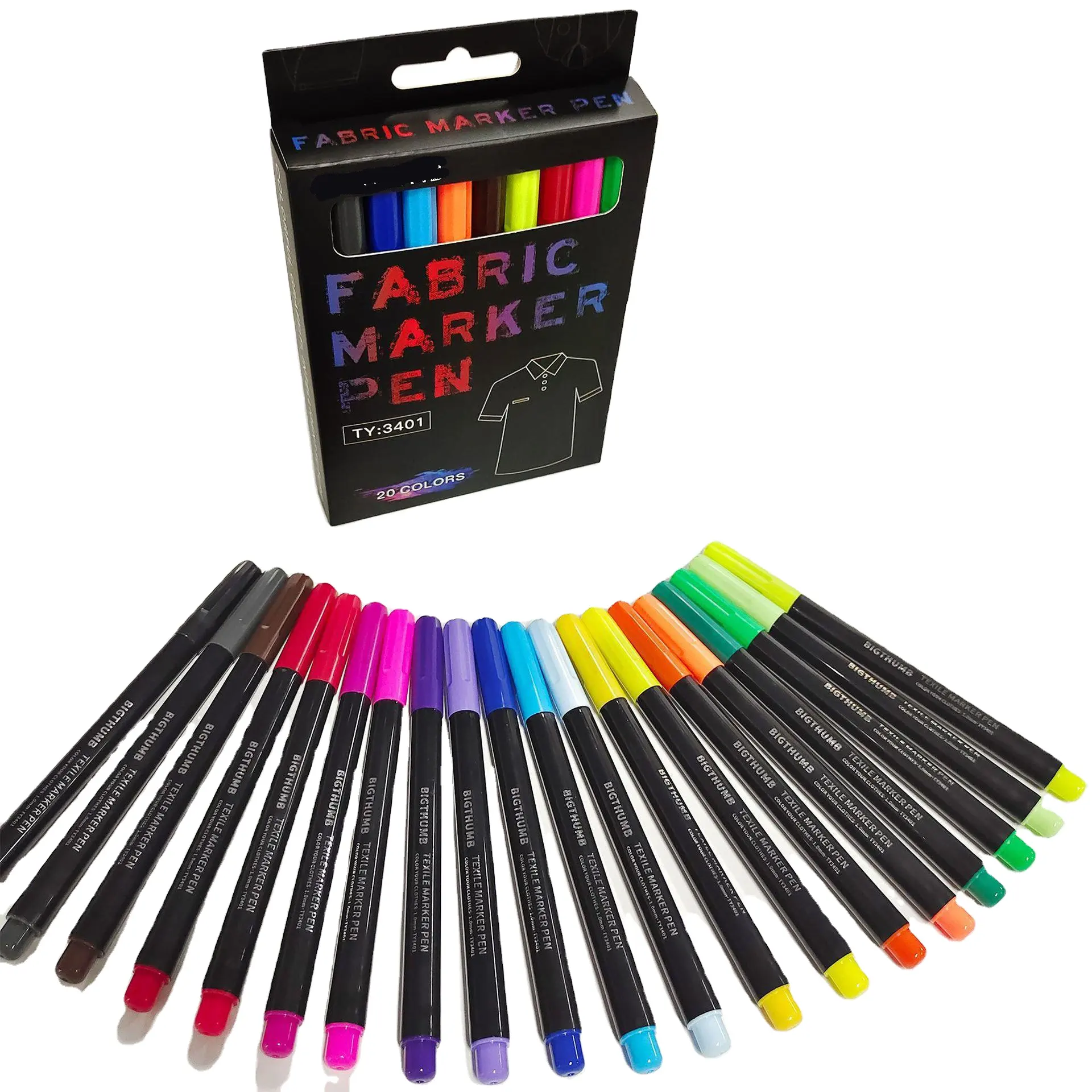 Set di pennarelli in tessuto tessuto Multi-colore promozionale pennarelli per bambini