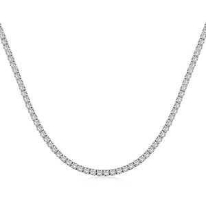 Collana 925 <span class=keywords><strong>Tennis</strong></span> da donna con zircone cubico 2mm 3mm <span class=keywords><strong>di</strong></span> alta gioielleria in argento Sterling - Product Image 1