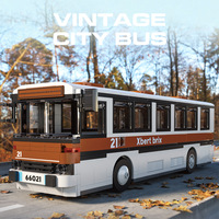 Brick Yue 6602137 Bus à double étage rétro britannique de 1976, modèle de voiture en blocs de construction, ornements, jouets à assembler